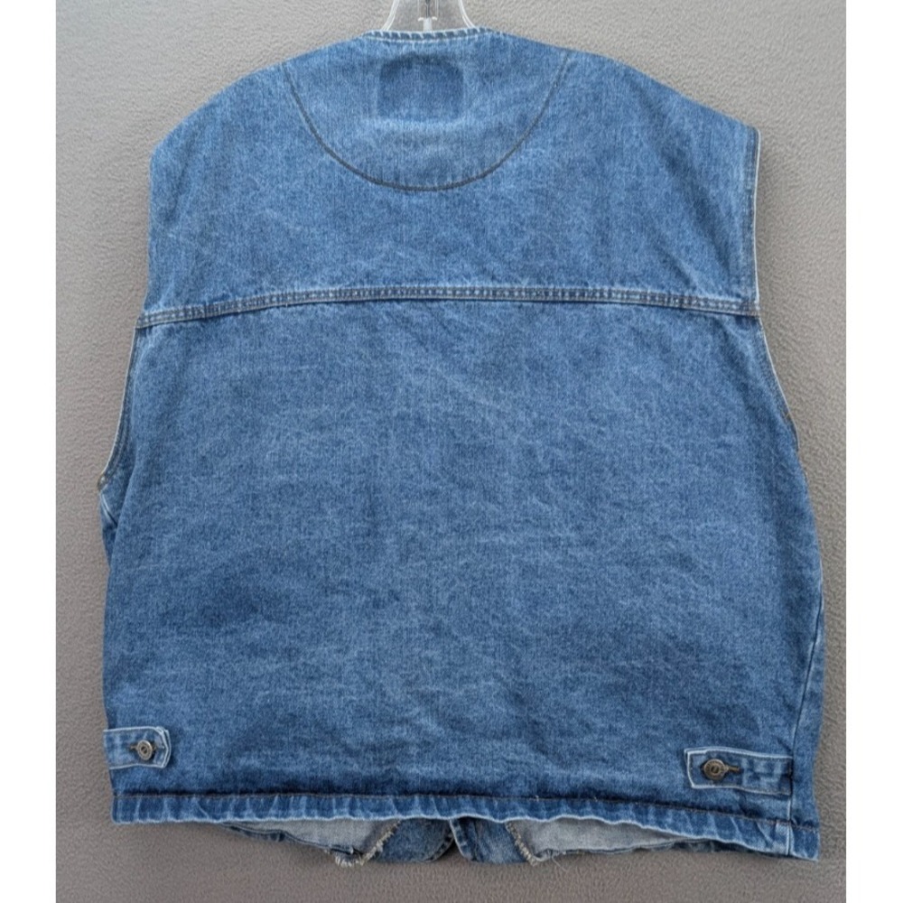 WIP Work in Progress Denim Vest Men's Size XL Barn Western Pockets 90s USA Made - Picture 3 of 11